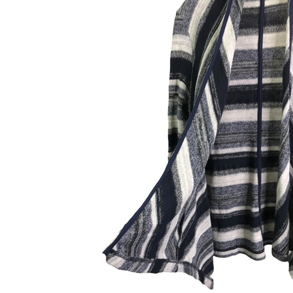Three Dots Women's Cardigan Sweater Blue Striped Boho Open Front Cotton Sz S - Picture 7 of 10